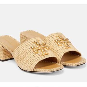Tory Burch Tan Woven Block Heels